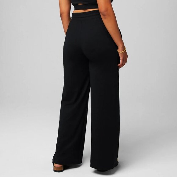 Fabletics Joggers Cloud Jersey Wide Leg Pant Black Soft Comfy Women's Size XL - Picture 2 of 13